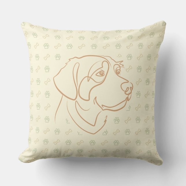 Golden Retriever Golden Pattern Cushion (Front)