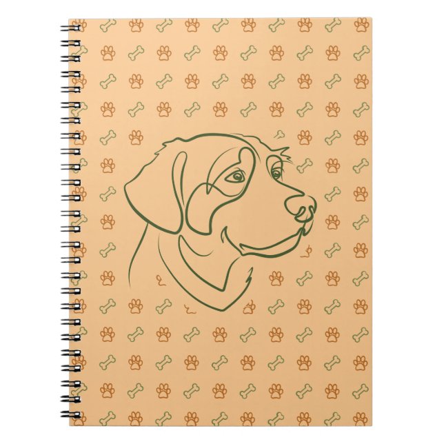 Golden Retriever Golden Pattern Notebook (Front)