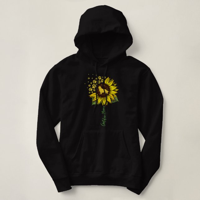 Golden Retriever Goldie Dog Golden Mum Sunflower G Hoodie (Design Front)