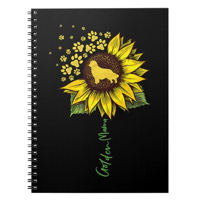 Golden Retriever Goldie Dog Golden Mum Sunflower G Notebook (Front)
