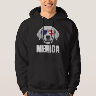 Golden Retriever Goldie Dog USA American Flag US P Hoodie