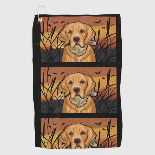 Golden Retriever Golf Towel (Front)