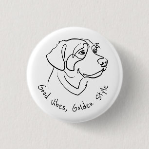 Golden Retriever - Good Vibes, Golden Style 3 Cm Round Badge