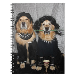 Golden Retriever Goth Style Notebook