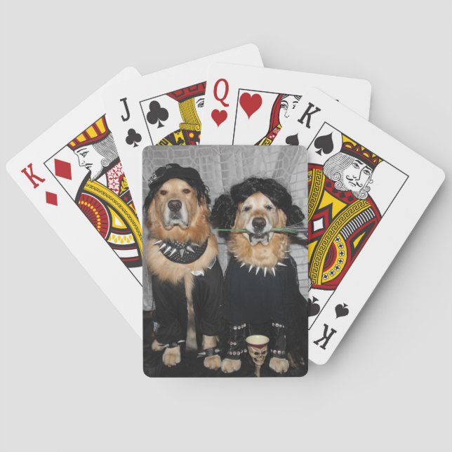 Golden Retriever Goth Style Playing Cards (Back)
