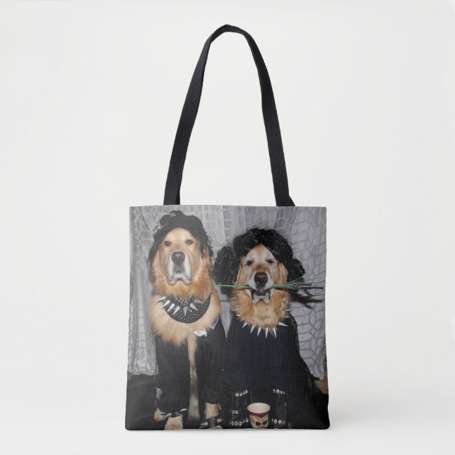 Golden Retriever Goth Style Tote Bag (Front)