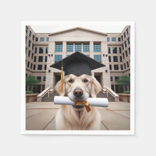 Golden Retriever Graduate Napkin (Front)