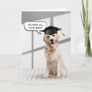 Golden Retriever Graduate On Wood Card
