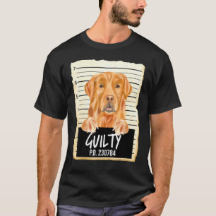 Golden Retriever Guilty Dog Mugshot T-Shirt