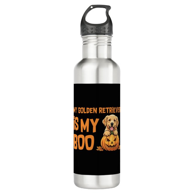 Golden Retriever Halloween 710 Ml Water Bottle (Front)