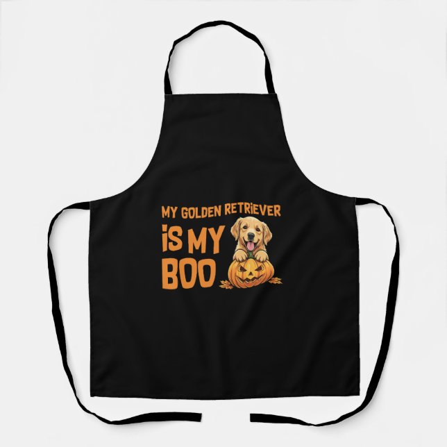 Golden Retriever Halloween Apron (Front)