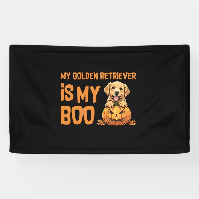 Golden Retriever Halloween Banner (Horizontal)