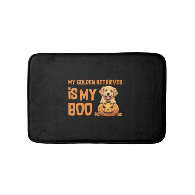 Golden Retriever Halloween Bath Mat (Front)