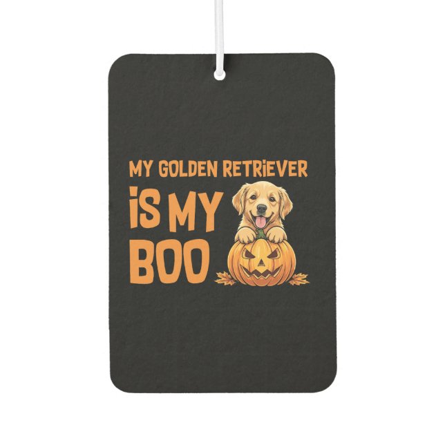 Golden Retriever Halloween Car Air Freshener (Front)
