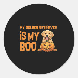 Golden Retriever Halloween Classic Round Sticker