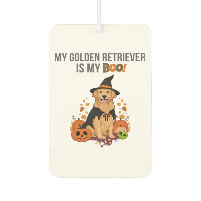 Golden Retriever Halloween Dog  My Golden Retrieve Car Air Freshener (Front)