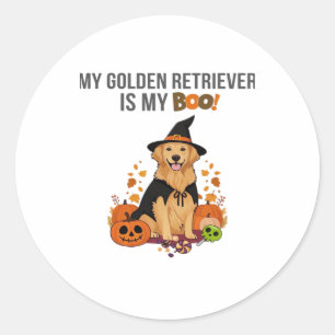 Golden Retriever Halloween Dog  My Golden Retrieve Classic Round Sticker
