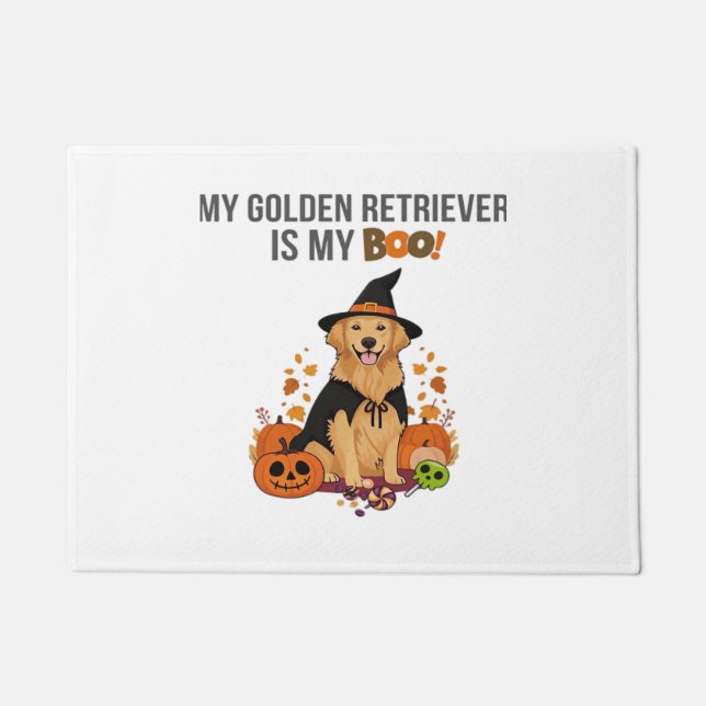 Golden Retriever Halloween Dog  My Golden Retrieve Doormat (Front)