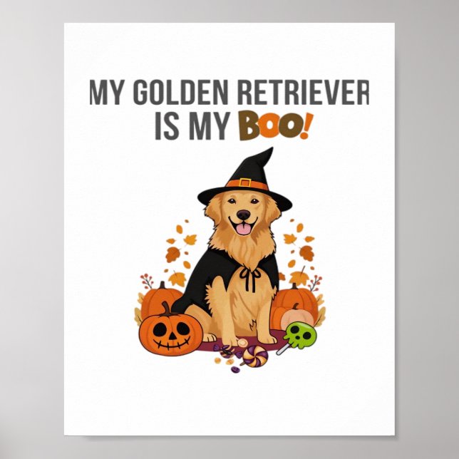 Golden Retriever Halloween Dog  My Golden Retrieve Poster (Front)