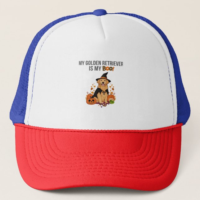 Golden Retriever Halloween Dog  My Golden Retrieve Trucker Hat (Front)
