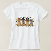 Golden Retriever Halloween Embroidery Four Cute