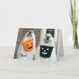 Golden Retriever Halloween Ghosts Card