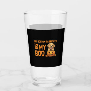 Golden Retriever Halloween Glass
