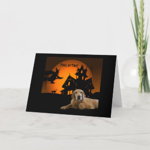 Golden Retriever Halloween Greeting Card