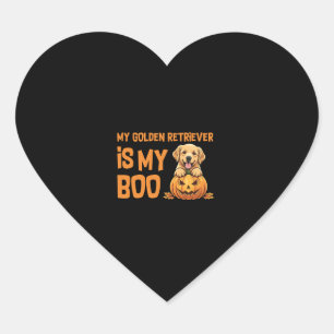 Golden Retriever Halloween Heart Sticker