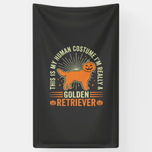 Golden Retriever Halloween Human Costume Vintage D Banner