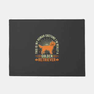 Golden Retriever Halloween Human Costume Vintage D Doormat