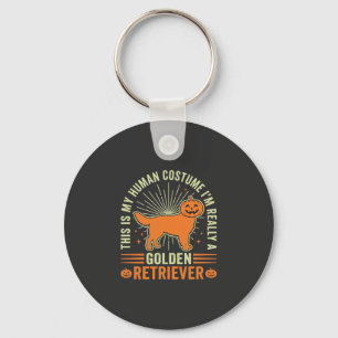 Golden Retriever Halloween Human Costume Vintage D Key Ring
