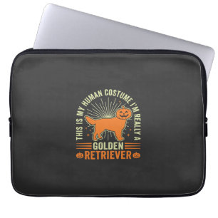 Golden Retriever Halloween Human Costume Vintage D Laptop Sleeve