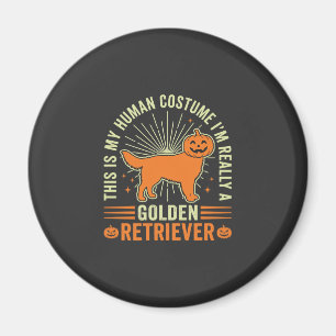 Golden Retriever Halloween Human Costume Vintage D Magnet
