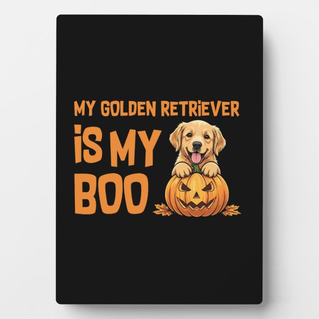 Golden Retriever Halloween Plaque (Front)