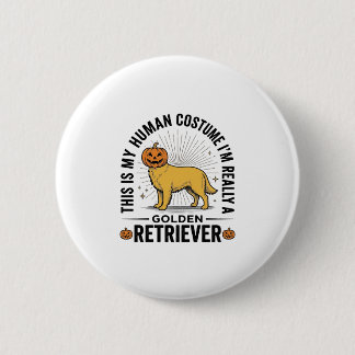 Golden Retriever Halloween Pumpkin Costume Design_ 6 Cm Round Badge