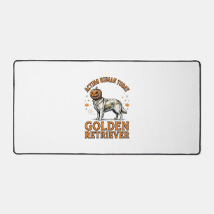 Golden Retriever Halloween Pumpkin Dog Costume Shi Desk Mat