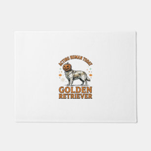 Golden Retriever Halloween Pumpkin Dog Costume Shi Doormat