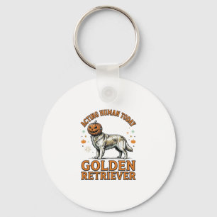 Golden Retriever Halloween Pumpkin Dog Costume Shi Key Ring