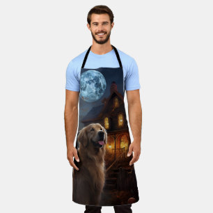 Golden Retriever Halloween Scary Apron