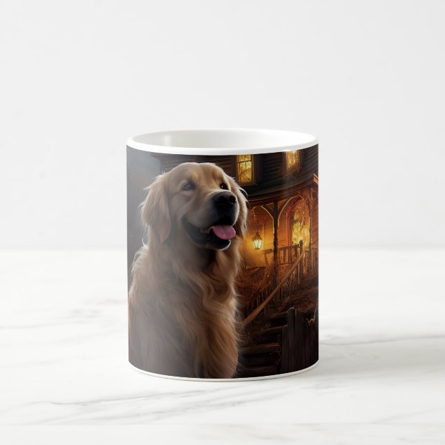 Golden Retriever Halloween Scary Coffee Mug (Center)