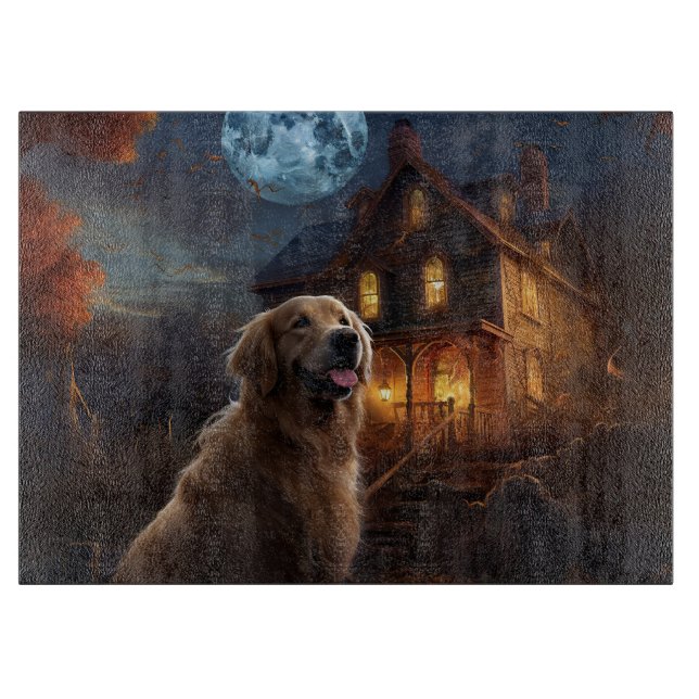 Golden Retriever Halloween Scary Cutting Board (Front)