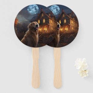 Golden Retriever Halloween Scary Hand Fan