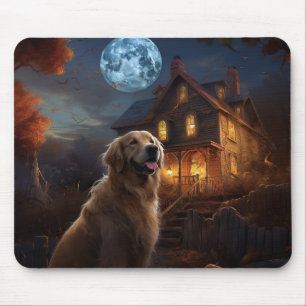Golden Retriever Halloween Scary Mouse Mat