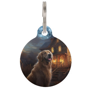 Golden Retriever Halloween Scary Pet Tag