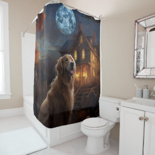 Golden Retriever Halloween Scary Shower Curtain