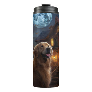Golden Retriever Halloween Scary Thermal Tumbler