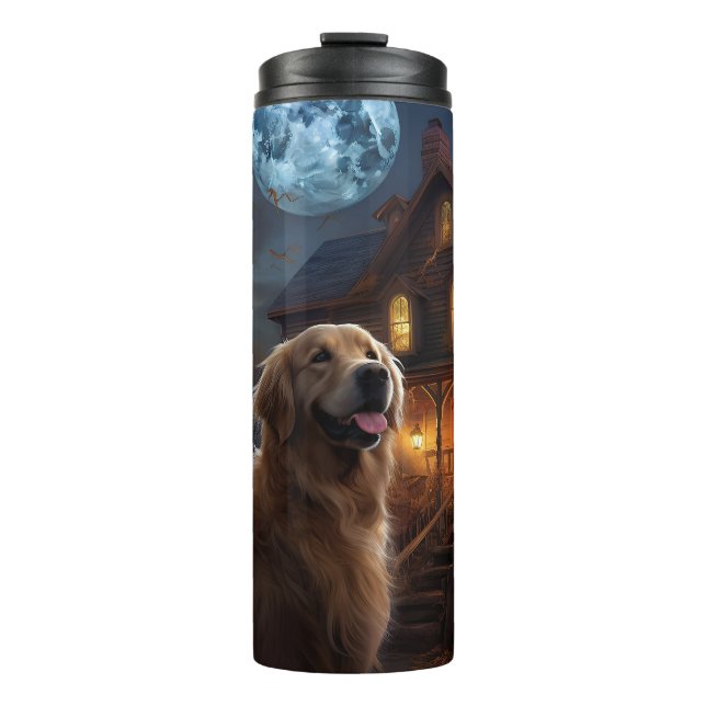 Golden Retriever Halloween Scary Thermal Tumbler (Front)