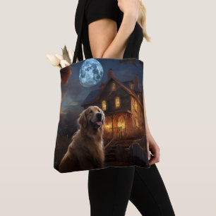 Golden Retriever Halloween Scary Tote Bag