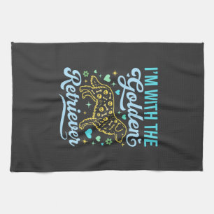 Golden Retriever Halloween Skull Pattern Dog Lover Tea Towel